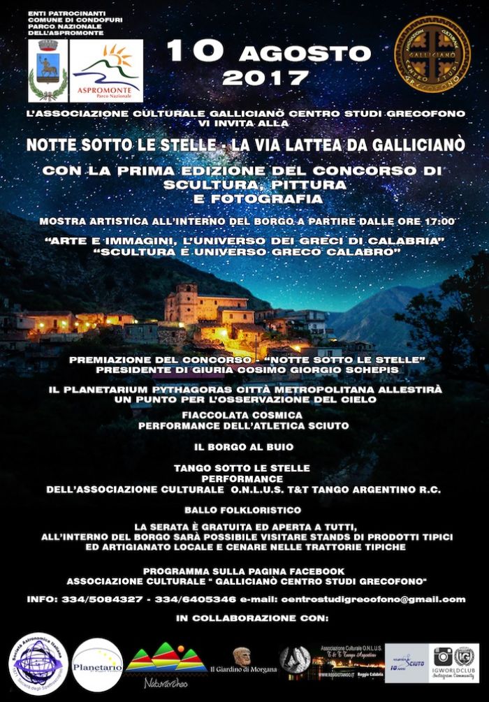 Gallicianò. Il 10 agosto prima edizione di &quot;Notte sotto le stelle&quot;