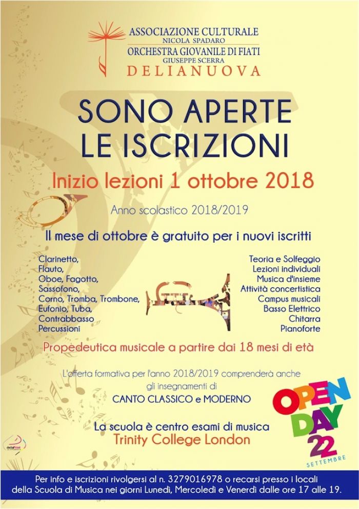 Scuola di Musica di Delianuova: aperte le iscrizioni per il 2018/2019