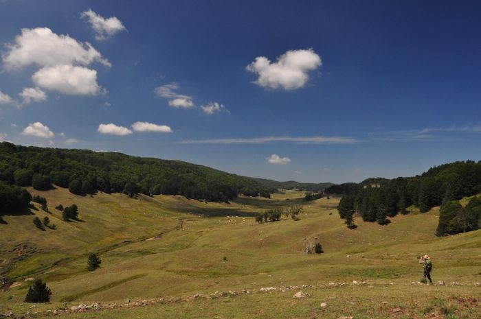 Nella foto l’alta Val di Tacina vista dal Poggio degli Elfi (Sila Piccola, Calabria)